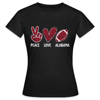 Peace Love Alabama Football Lover Game Day - T-shirt Femme - noir - Devant - AI Model Female 172 dark (172cm)