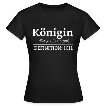 Königin - Frauen T-Shirt - Schwarz - Vorne - AI Model Female 172 dark (172cm)