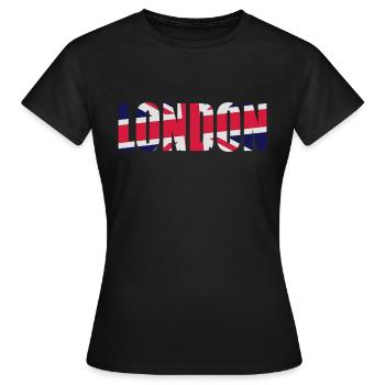 London Union Jack - T-shirt Femme - noir - Devant - AI Model Female 172 dark (172cm)