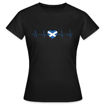 Scotland heartbeat EKG heart rate gift - Women's T-Shirt - black - Front - AI Model Female 172 dark (172cm)