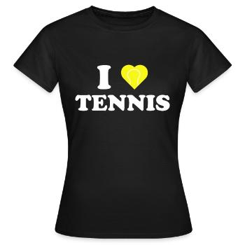 J'aime le tennis i love tennis anniversaire cadeau - T-shirt Femme - noir - Devant - AI Model Female 172 dark (172cm)