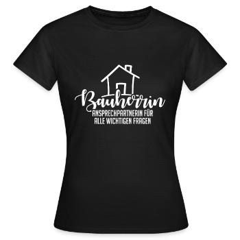 Maître d’ouvrage Interlocutrice pour toutes les questions - T-shirt Femme - noir - Devant - AI Model Female 172 dark (172cm)