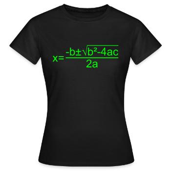 Quadratic Formula for Math class 3 - Women's T-Shirt - black - Front - AI Model Female 172 dark (172cm)