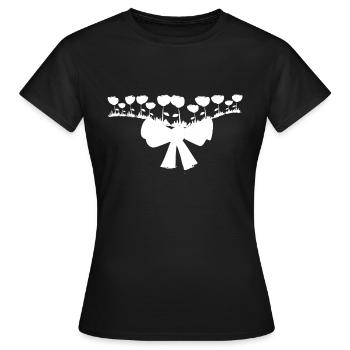 ligne de boucle fleurs ligne - T-shirt Femme - noir - Devant - AI Model Female 172 dark (172cm)