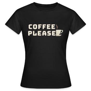 CAFÉ S’IL VOUS PLAÎT - T-shirt Femme - noir - Devant - AI Model Female 172 dark (172cm)