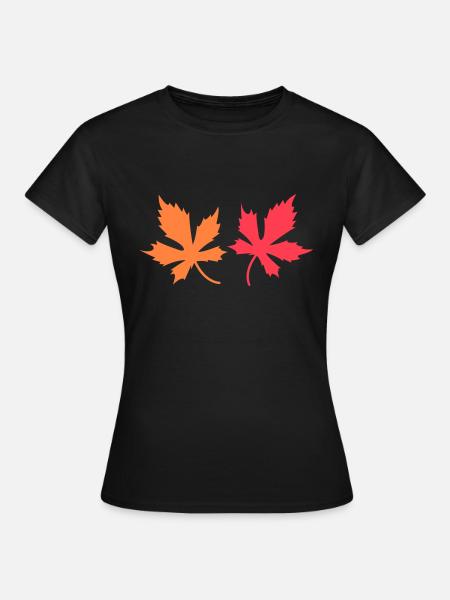 Blätter - Frauen T-Shirt - Schwarz