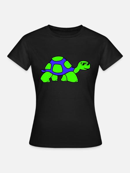 cool turtle - Frauen T-Shirt - Schwarz