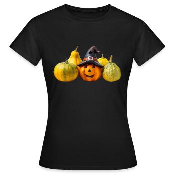 Joyeuses citrouilles d’Halloween - T-shirt Femme - noir - Devant - AI Model Female 172 dark (172cm)