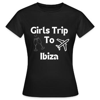 Voyage entre filles à Ibiza pour enterrement de vie de jeune fille - T-shirt Femme - noir - Devant - AI Model Female 172 dark (172cm)