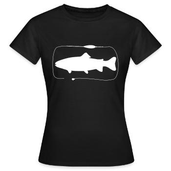 Trout Sbirolino assembly with paste - Women's T-Shirt - black - Front - AI Model Female 172 dark (172cm)