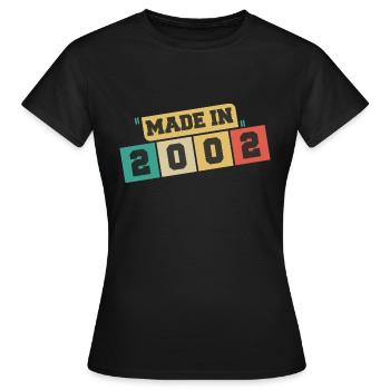 2002 Geburtstag 2002 Jahrgang 2002 Geburtstag - Frauen T-Shirt - Schwarz - Vorne - AI Model Female 172 dark (172cm)