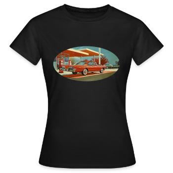 Benzinbrüder Tankstelle - Frauen T-Shirt - Schwarz - Vorne - AI Model Female 172 dark (172cm)