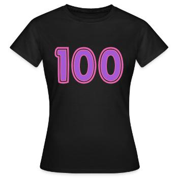 100. 100 ANS. 100e ANNIVERSAIRE - T-shirt Femme - noir - Devant - AI Model Female 172 dark (172cm)
