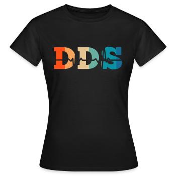 Battement de cœur rétro Doctor of Dental Surgery - T-shirt Femme - noir - Devant - AI Model Female 172 dark (172cm)