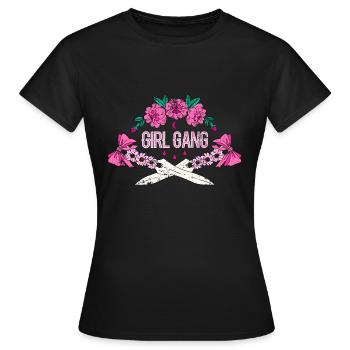 Fille Gang Hen Partie JGA Cadeau - T-shirt Femme - noir - Devant - AI Model Female 172 dark (172cm)