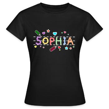 Prénom Sophia - T-shirt Femme - noir - Devant - AI Model Female 172 dark (172cm)