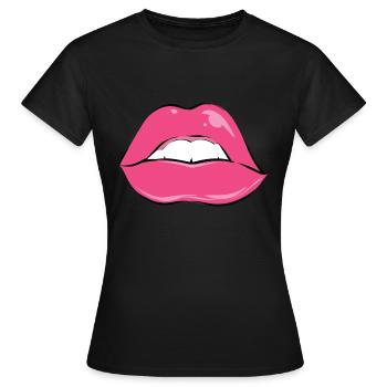 Lips - Women's T-Shirt - black - Front - AI Model Female 172 dark (172cm)