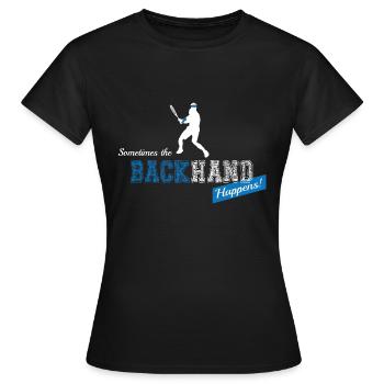 Tennis Backhand - Women's T-Shirt - black - Front - AI Model Female 172 dark (172cm)
