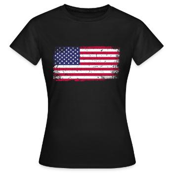 drapeau des Etats Unis - T-shirt Femme - noir - Devant - AI Model Female 172 dark (172cm)