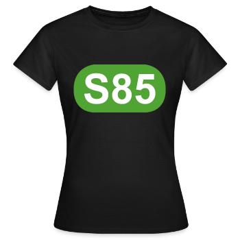 S-Bahn Berlin S85 - Frauen T-Shirt - Schwarz - Vorne - AI Model Female 172 dark (172cm)