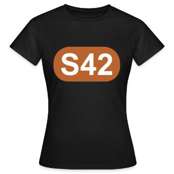 S-Bahn Berlin S42 - Frauen T-Shirt - Schwarz - Vorne - AI Model Female 172 dark (172cm)