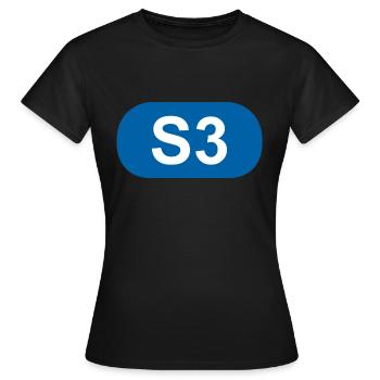 S-Bahn Berlin S3 - Frauen T-Shirt - Schwarz - Vorne - AI Model Female 172 dark (172cm)