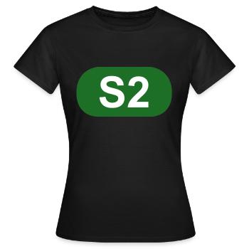 S-Bahn Berlin S2 - Frauen T-Shirt - Schwarz - Vorne - AI Model Female 172 dark (172cm)