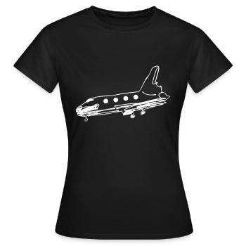 transport symbolrakete flugzeug fliegen transport - Frauen T-Shirt - Schwarz - Vorne - AI Model Female 172 dark (172cm)