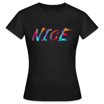 nice - Women's T-Shirt - black - Front - AI Model Female 172 dark (172cm)