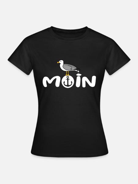Moin Möwe - Frauen T-Shirt - Schwarz
