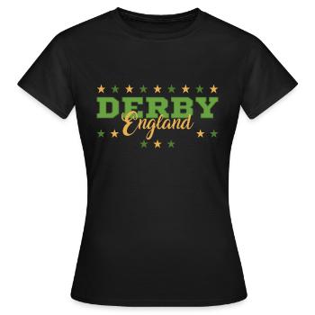 Derby - Frauen T-Shirt - Schwarz - Vorne - AI Model Female 172 dark (172cm)