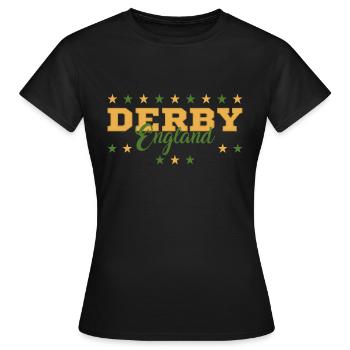 Derby - Frauen T-Shirt - Schwarz - Vorne - AI Model Female 172 dark (172cm)