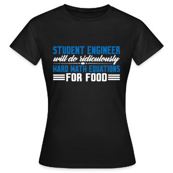 Fera des équations mathématiques ridiculement difficiles pour la nourriture4 - T-shirt Femme - noir - Devant - AI Model Female 172 dark (172cm)
