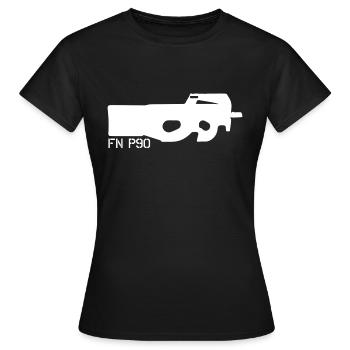 Pistolet mitrailleur - FN P90 - Armes et Munitions - T-shirt Femme - noir - Devant - AI Model Female 172 dark (172cm)