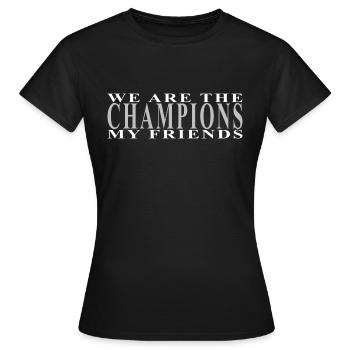 Wir sind die Champions, silber / weiß - Frauen T-Shirt - Schwarz - Vorne - AI Model Female 172 dark (172cm)