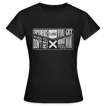 230524 0005 experience - Women's T-Shirt - black - Front - AI Model Female 172 dark (172cm)