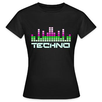 Musique techno - T-shirt Femme - noir - Devant - AI Model Female 172 dark (172cm)