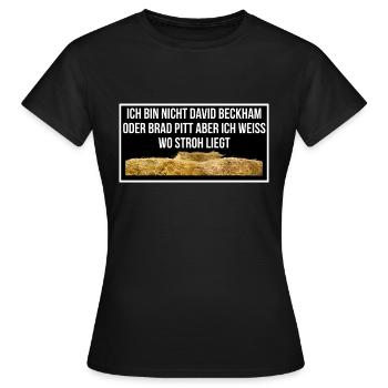 Stroh - Frauen T-Shirt - Schwarz - Vorne - AI Model Female 172 dark (172cm)