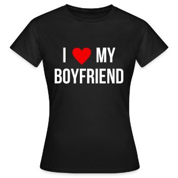 J’aime mon copain - T-shirt Femme - noir - Devant - AI Model Female 172 dark (172cm)