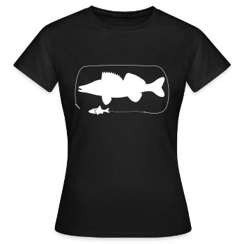Sandre avec appât naturel - T-shirt Femme - noir - Devant - AI Model Female 172 dark (172cm)