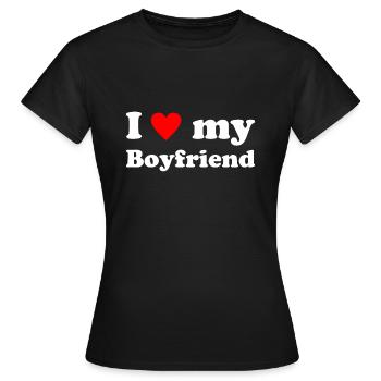 J’aime mon petit ami - Coeur - Amour - Romance - T-shirt Femme - noir - Devant - AI Model Female 172 dark (172cm)