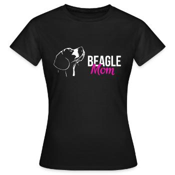 Beagle Mutter Hund - Frauen T-Shirt - Schwarz - Vorne - AI Model Female 172 dark (172cm)