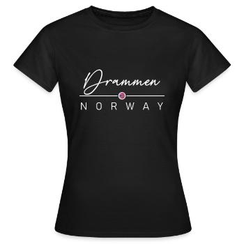 Norvège - Drammen - Norvège - Norvège - T-shirt Femme - noir - Devant - AI Model Female 172 dark (172cm)