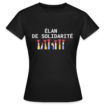 élan de solidarité - T-shirt Femme - noir - Devant - AI Model Female 172 dark (172cm)