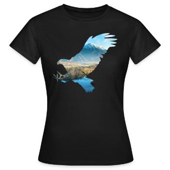 Koenig der Luefte Adler Natur Berge - Frauen T-Shirt - Schwarz - Vorne - AI Model Female 172 dark (172cm)