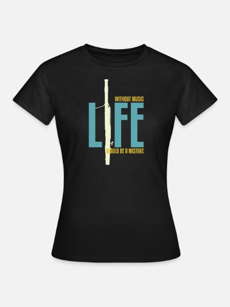 Bassoon fagott instrument geschenk - Frauen T-Shirt - Schwarz