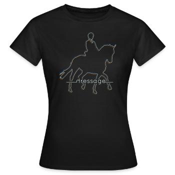 Dressur dressage dressurreiten. Reitsport geschenk - Frauen T-Shirt - Schwarz - Vorne - AI Model Female 172 dark (172cm)