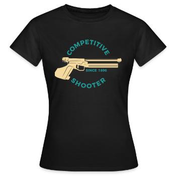 shooting - Women's T-Shirt - black - Front - AI Model Female 172 dark (172cm)