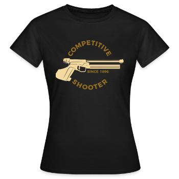 Sport shooting - Frauen T-Shirt - Schwarz - Vorne - AI Model Female 172 dark (172cm)