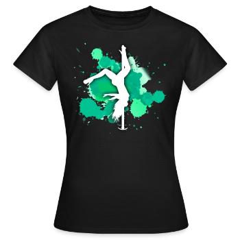 poledance tanzen taenzerin - Frauen T-Shirt - Schwarz - Vorne - AI Model Female 172 dark (172cm)